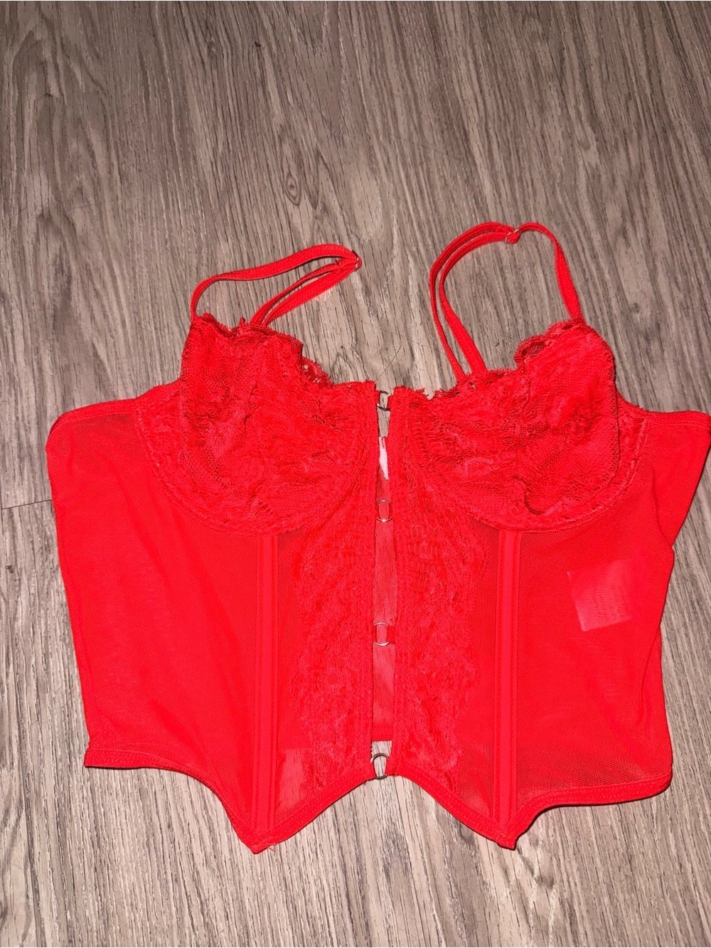Red Lace Bustier Corset Top